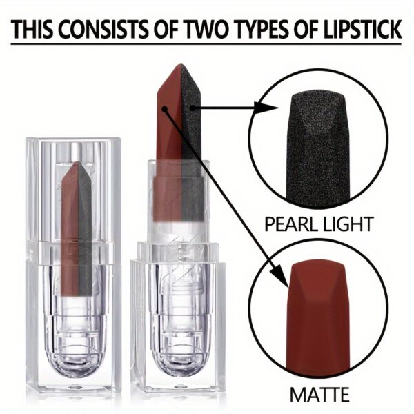 Dual-Tone Lipstick  Long-Lasting Waterproof Formula