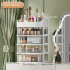 2-Tier Clear Plastic Makeup Organizer with Drawers