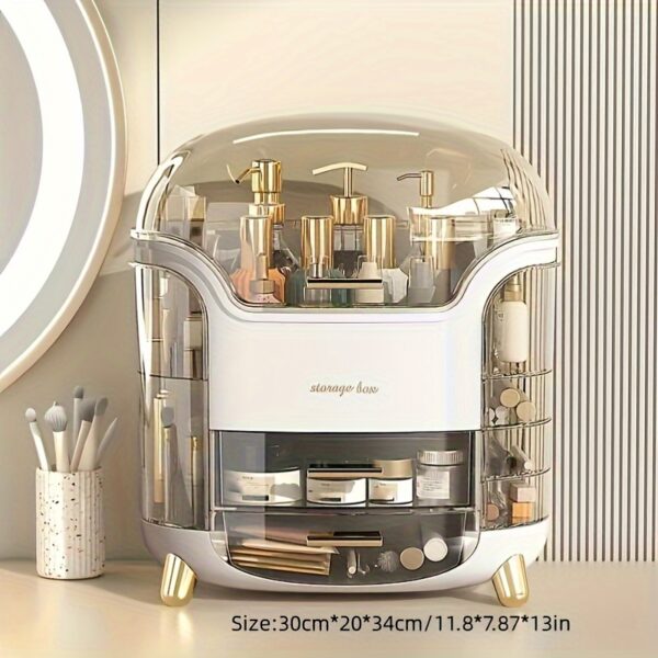 Acrylic Cosmetic Organizer, Multi-Functional Dust-Proof Skincare Jewelry Storage Box