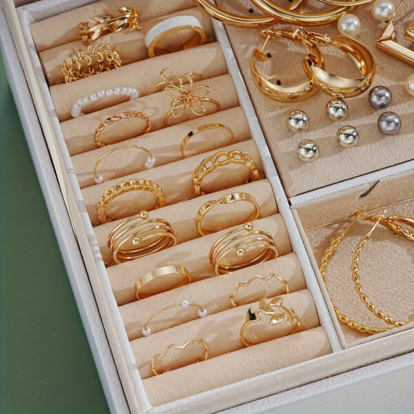 86pcs/set Fashionable and Elegant Necklace, Earrings, Rings, Studs, Jewelry Set , No Box
