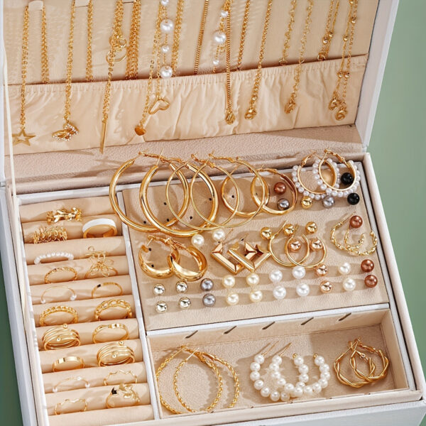86pcs/set Fashionable and Elegant Necklace, Earrings, Rings, Studs, Jewelry Set , No Box