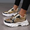 Women's Glittery Golden Sneakers