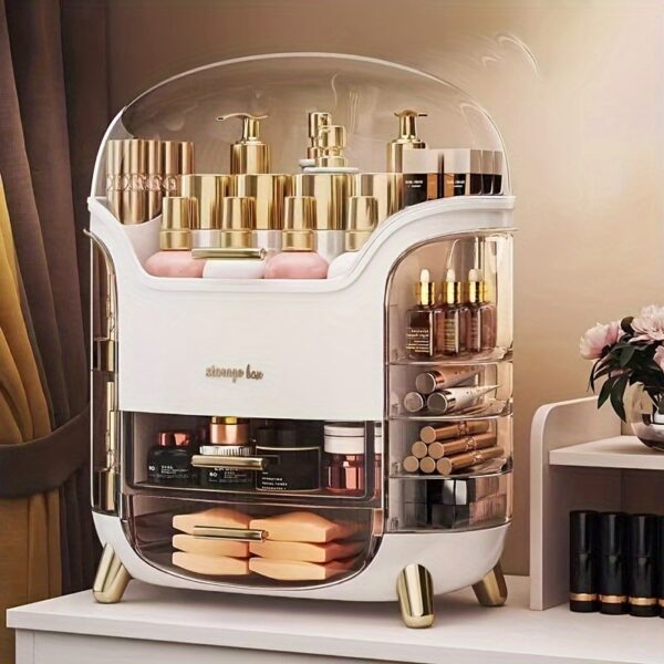 Acrylic Cosmetic Organizer, Multi-Functional Dust-Proof Skincare Jewelry Storage Box