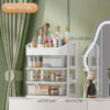 2-Tier Clear Plastic Makeup Organizer with Drawers
