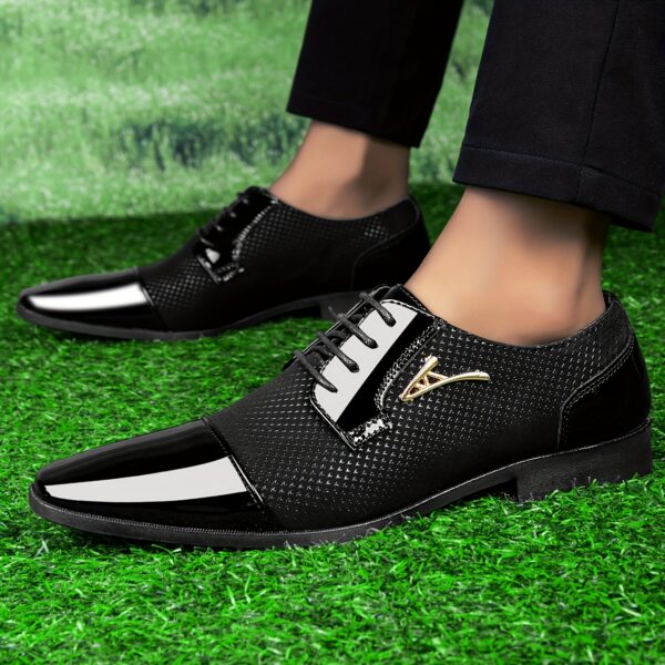Men's Elegant Black & White Faux Dress Shoes