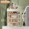 2-Tier Clear Plastic Makeup Organizer with Drawers