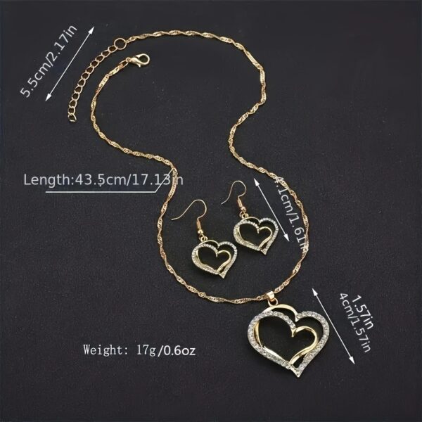 3pcs Set of Double Love Peach Heart Women's Outfit