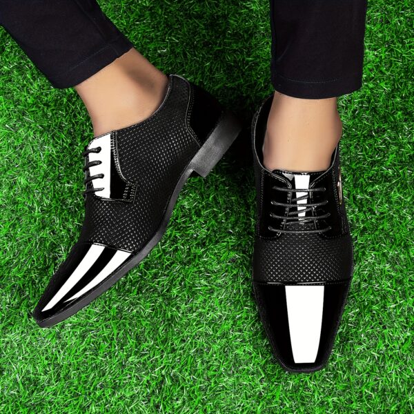 Men's Elegant Black & White Faux Dress Shoes