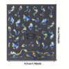3pcs FULL BEAUTY Nail Art Stickers, 3D Marble Blue Wave Smoke Design