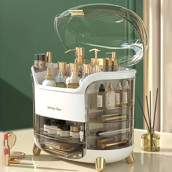 Acrylic Cosmetic Organizer, Multi-Functional Dust-Proof Skincare Jewelry Storage Box