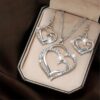 3pcs Set of Double Love Peach Heart Women's Outfit
