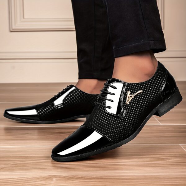Men's Elegant Black & White Faux Dress Shoes
