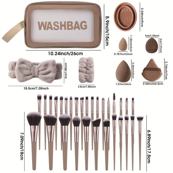 A Set of 55 Facial Makeup Tools, Including 30 Makeup Brushes