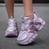 Women's Trendy Black Letter Patchwork Breathable Sneakers