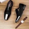 Men's Elegant Black & White Faux Dress Shoes