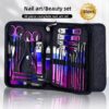 30pcs Stainless Steel Manicure Set in Dazzling Purple & Blue - Modern Style Nail Clippers