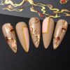 3pcs FULL BEAUTY Nail Art Stickers, 3D Marble Blue Wave Smoke Design