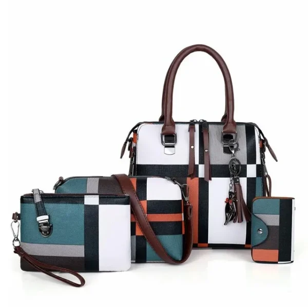 Luxury Handbags plaid Women Bags Designer New tassel Purses and Handbags Set 4 Pieces