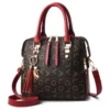 Fashion English Letter Handbag Women PU Leather Tassel Top-handle Bag Luxury Shoulder Bag