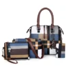 Luxury Handbags plaid Women Bags Designer New tassel Purses and Handbags Set 4 Pieces