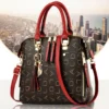 Fashion English Letter Handbag Women PU Leather Tassel Top-handle Bag Luxury Shoulder Bag