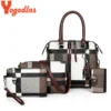 Luxury Handbags plaid Women Bags Designer New tassel Purses and Handbags Set 4 Pieces