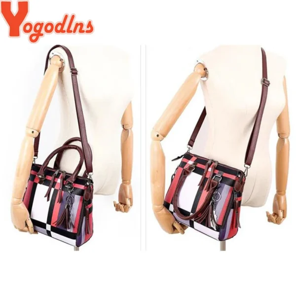 Luxury Handbags plaid Women Bags Designer New tassel Purses and Handbags Set 4 Pieces
