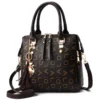 Fashion English Letter Handbag Women PU Leather Tassel Top-handle Bag Luxury Shoulder Bag