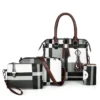 Luxury Handbags plaid Women Bags Designer New tassel Purses and Handbags Set 4 Pieces