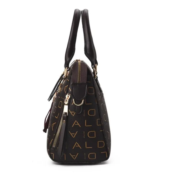 Fashion English Letter Handbag Women PU Leather Tassel Top-handle Bag Luxury Shoulder Bag