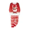 New 2025 Matching Family Christmas Pajamas Outfit Long Sleeve Deer Snowflake Print Pullover Pants Set For Adult Kids