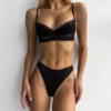 Women's Satin Push Up Bra Pantie Sexy Sheer Lace Underwear Set
