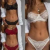 New Sexy Eyelash Lace Bra Set Ladies Bralette Push Up Lingerie Bras