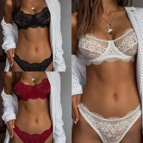 New Sexy Eyelash Lace Bra Set Ladies Bralette Push Up Lingerie Bras