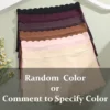 2PCS Women's Panties Seamless Wavy Edge Silk Satin Boxers Underwear