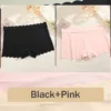 2PCS Women's Panties Seamless Wavy Edge Silk Satin Boxers Underwear