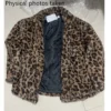 Winter Leopard Print Jacket Women's Stand collar Warm Parkas Outwear