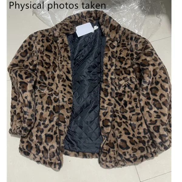 Winter Leopard Print Jacket Women's Stand collar Warm Parkas Outwear