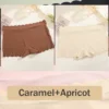 2PCS Women's Panties Seamless Wavy Edge Silk Satin Boxers Underwear