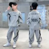 Boys Contrast Alphabet Lightning Printed Sweatshirt+Sweatpant Child 2PCS Tracksuit
