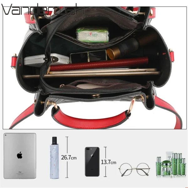 3 Layers Luxury Handbags Women Bags Designer Letters Women's PU Leather Hand Bags