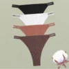 FINETOO 4Pcs/Set Cotton Letter Belt Underwear Women's Panties Sexy Low-Waist