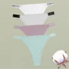 FINETOO 4Pcs/Set Cotton Letter Belt Underwear Women's Panties Sexy Low-Waist