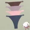 FINETOO 4Pcs/Set Cotton Letter Belt Underwear Women's Panties Sexy Low-Waist