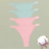 FINETOO 4Pcs/Set Cotton Letter Belt Underwear Women's Panties Sexy Low-Waist
