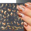 3pcs FULL BEAUTY Nail Art Stickers, 3D Marble Blue Wave Smoke Design