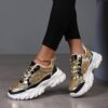 Women's Glittery Golden Sneakers