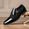 Men's Elegant Black & White Faux Dress Shoes