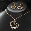 3pcs Set of Double Love Peach Heart Women's Outfit