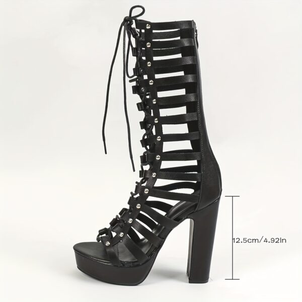 Women's Fashion Lace Up Heels, Strappy Platform Sandals